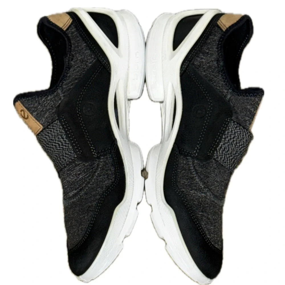 👟🧠 ECCO BIOM Slip-On Walking Sneakers Black Gray | Yak Leather | US 8.5 / EU 39